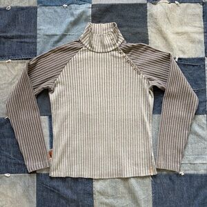 asymmetrical pearl snap columbia vertex ribbed mock neck blue contrast size M